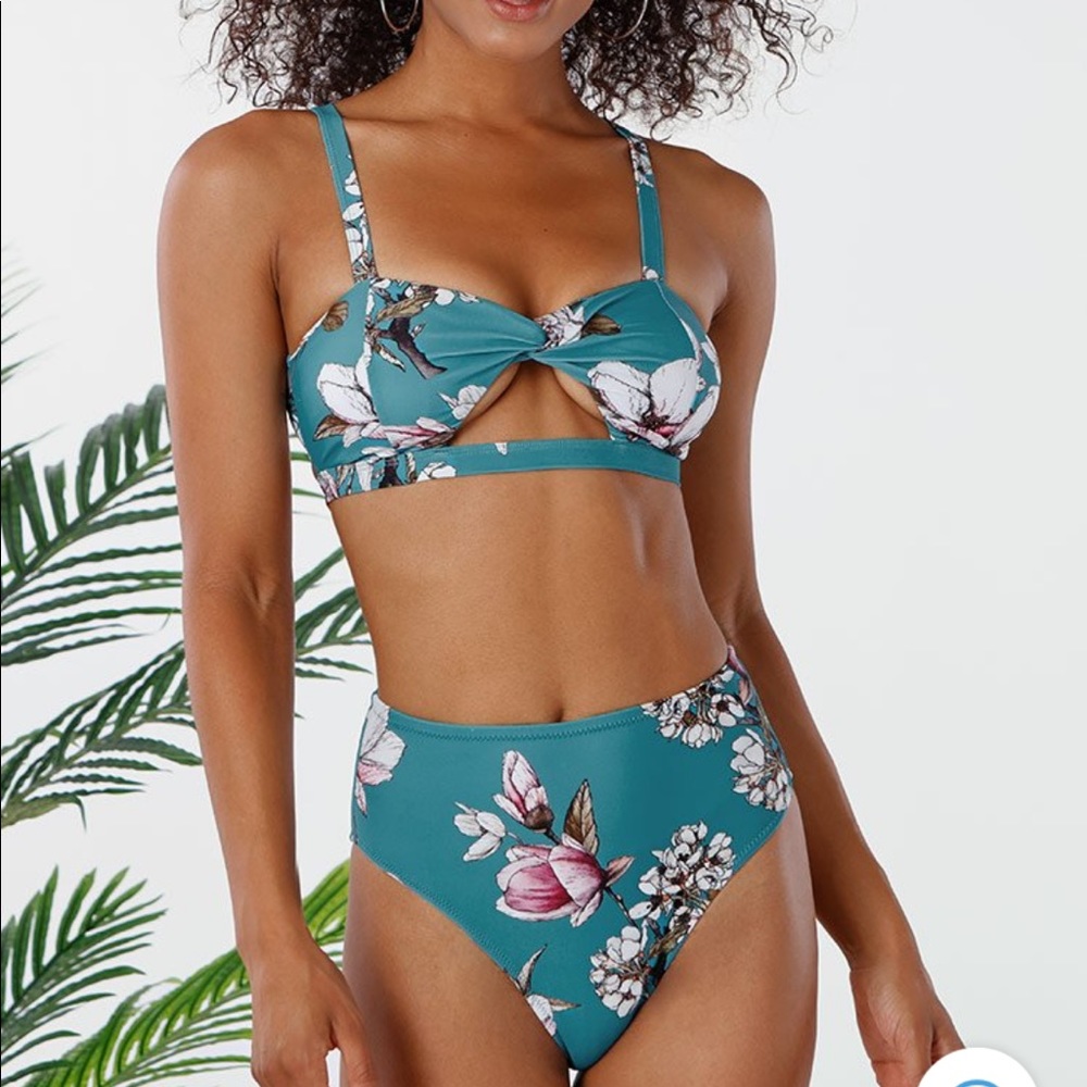 High Rise Floral Bikini - Picture 6 of 14